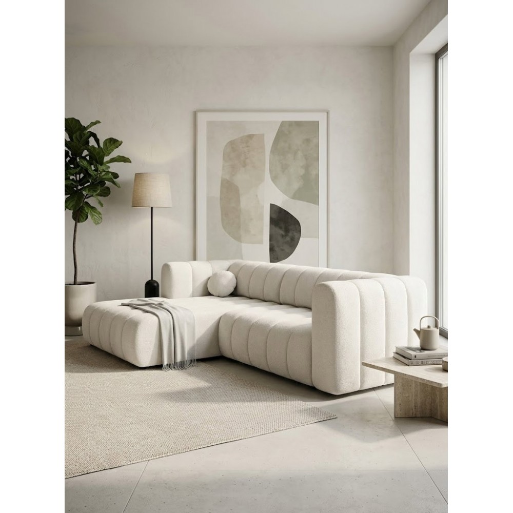 Γωνιακός καναπές Morfo-Λευκό-Αριστερή 264x176.5x77