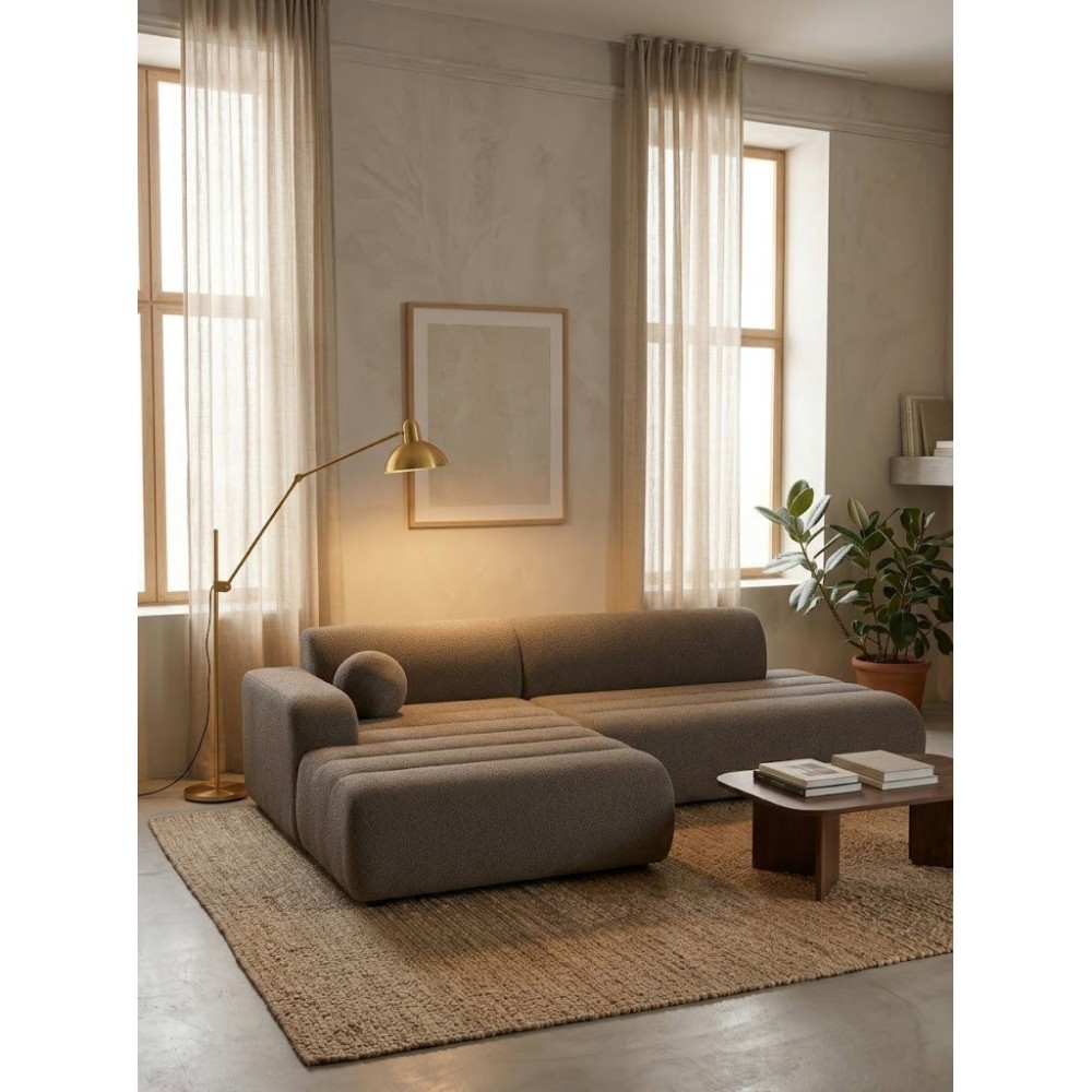 Γωνιακός καναπές Pola-Καφέ-Αριστερή 283x176.5x74