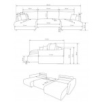 Γωνιακός καναπές Alino U-Λευκό 345x177x88
