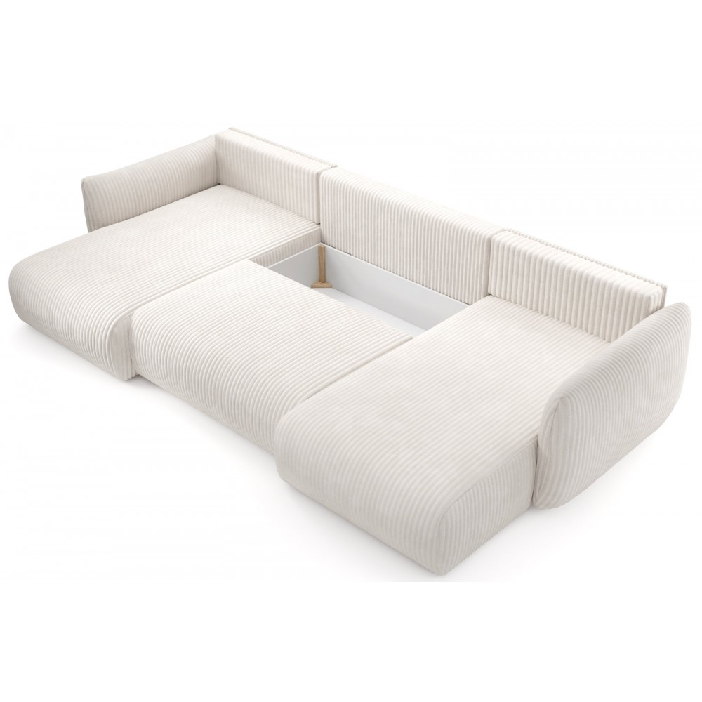 Γωνιακός καναπές Alino U-Λευκό 345x177x88