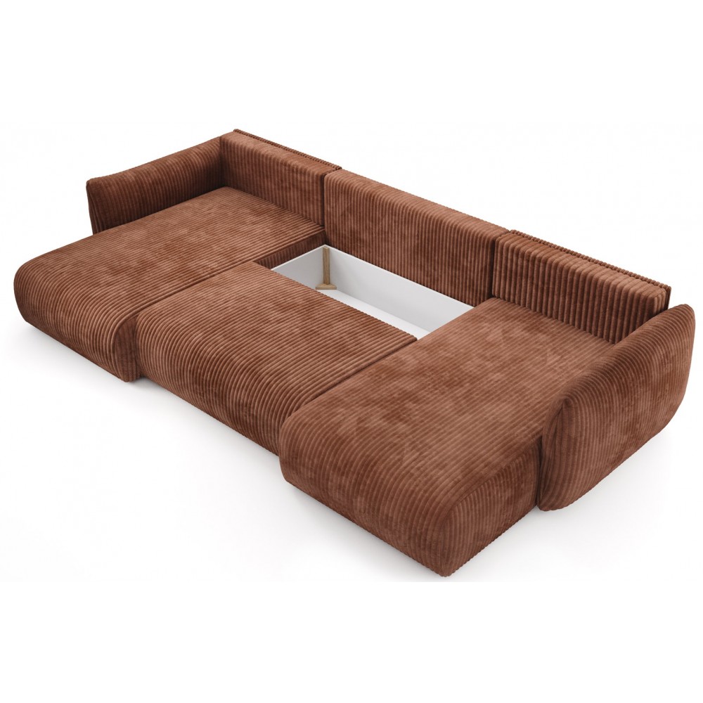 Γωνιακός καναπές Alino U-Καφέ 345x177x88