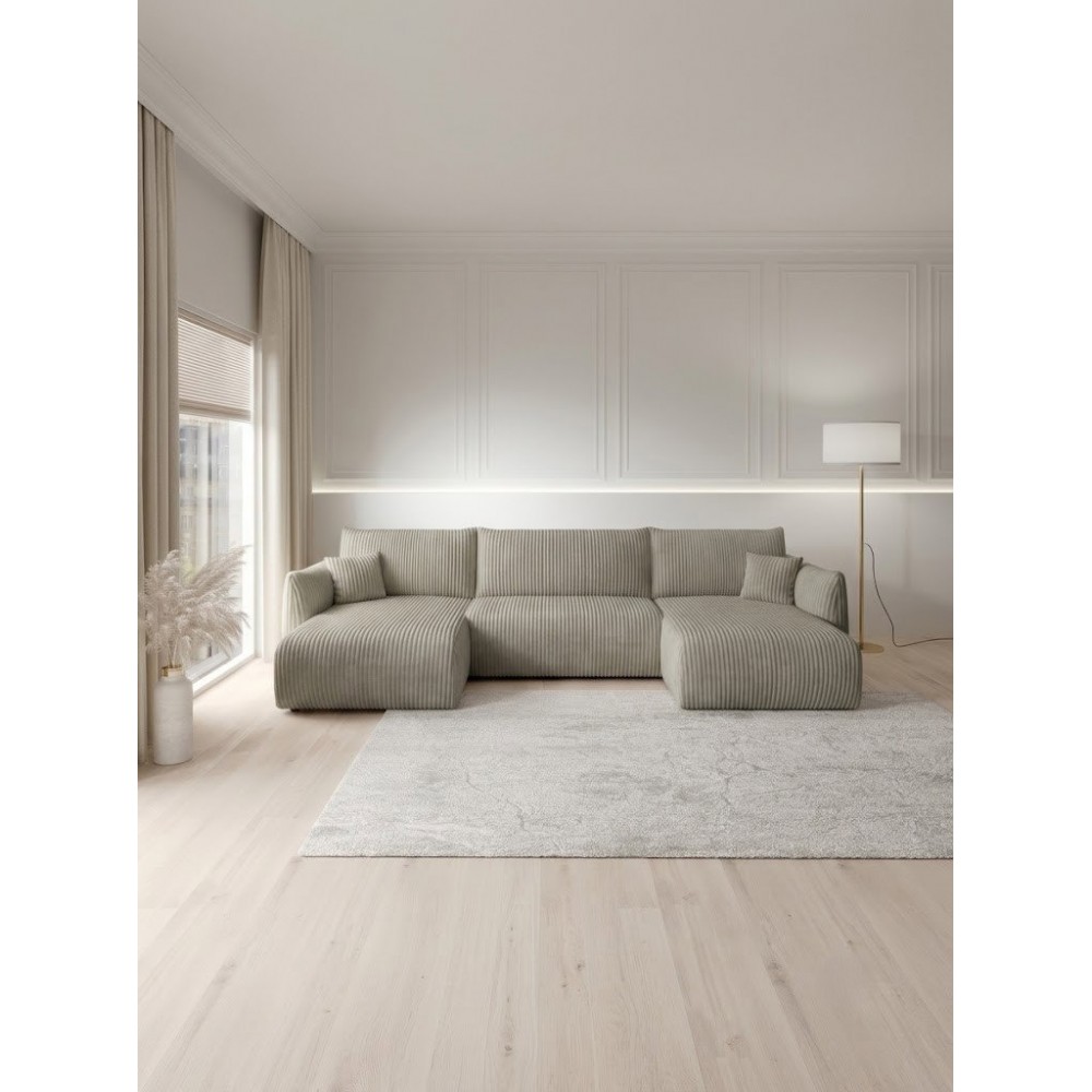 Γωνιακός καναπές Alino U-Γκρι 345x177x88