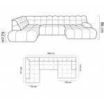 Γωνιακός Καναπές Colano XL-Αριστερή 366x170x86.5