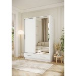 Ντουλάπα Vexa Δίφυλλη-Λευκό-Με καθρέπτη 150x60x200