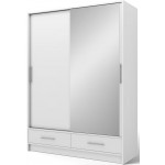 Ντουλάπα Vexa Δίφυλλη-Λευκό-Με καθρέπτη 150x60x200