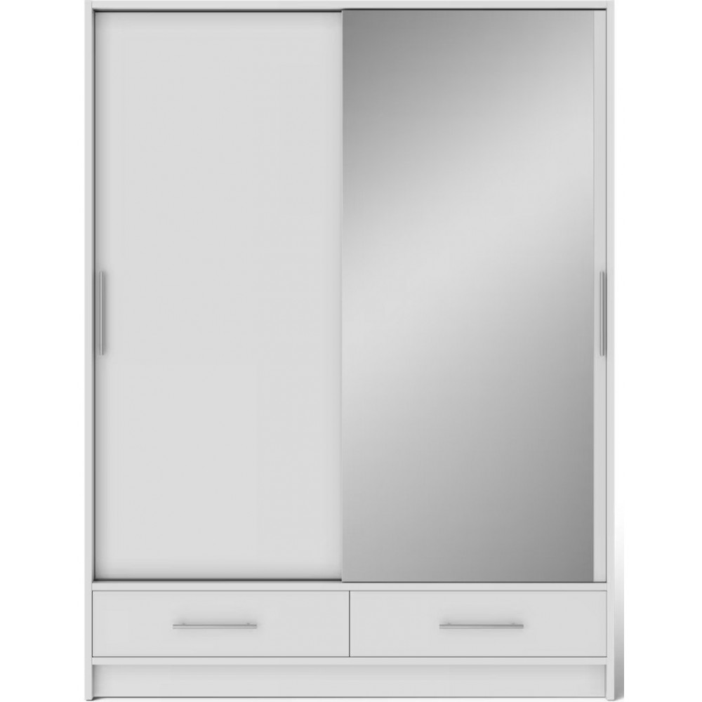 Ντουλάπα Vexa Δίφυλλη-Λευκό-Με καθρέπτη 150x60x200
