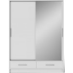 Ντουλάπα Vexa Δίφυλλη-Λευκό-Με καθρέπτη 150x60x200