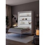 Κρεβάτι Τοίχου Zylo II LED-Λευκό-160 x 200 50x225