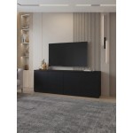 Έπιπλο τηλεόρασης Domus-Μαύρο 200x35x68