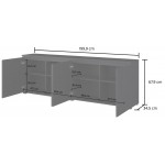 Έπιπλο τηλεόρασης Domus-Μαύρο 200x35x68