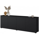 Έπιπλο τηλεόρασης Domus-Μαύρο 200x35x68