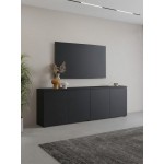 Έπιπλο τηλεόρασης Domus-Μαύρο 200x35x68