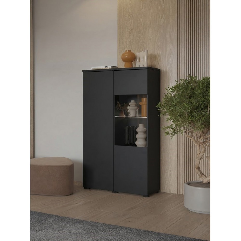 Βιτρίνα Domus-Μαύρο 80x35x140