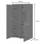 Βιτρίνα Domus-Μαύρο 80x35x140