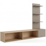 Σύνθετο Σαλονιού Norvex-Γκρι - Φυσικό 180.2x40x130