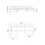 Γωνιακός Καναπές Ravona XL-Δεξιά 326x163x75