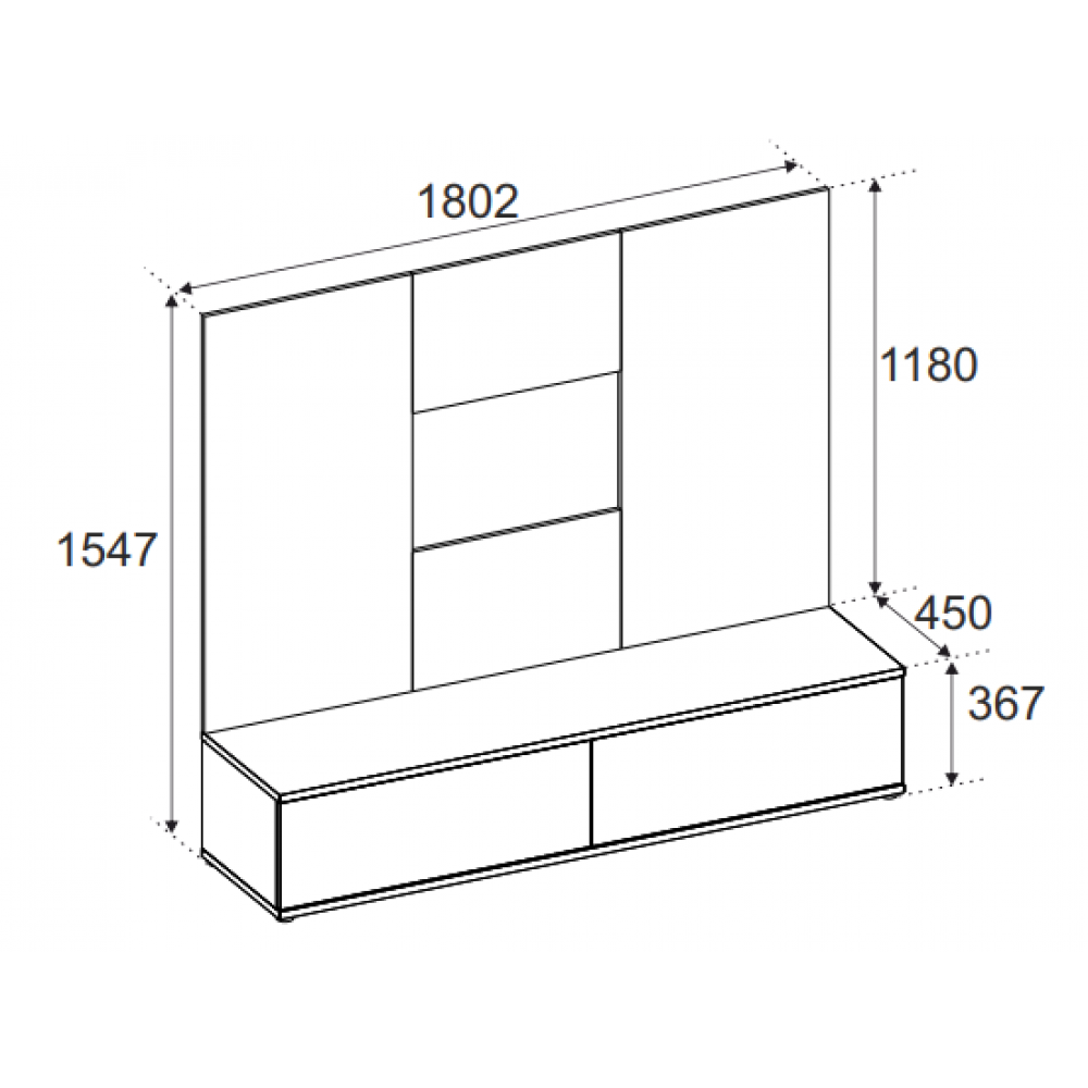 Σύνθετο Σαλονιού Vynex 180x45x155