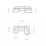 Γωνιακός Καναπές Vespa XL-Αριστερή 355x183x79