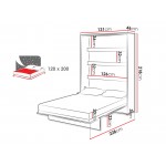 Κρεβάτι τοίχου Concept BC-120 x 200-Κασμίρ 191x46x217