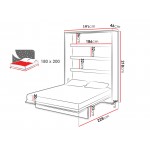 Κρεβάτι τοίχου Concept BC-180 x 200-Κασμίρ 191x46x217