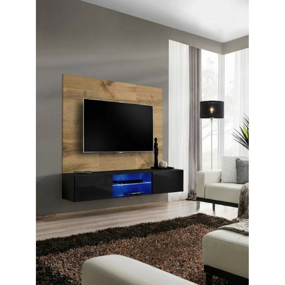 Σύνθετο Σαλονιού Movexa III-Μαύρο 180x40x148