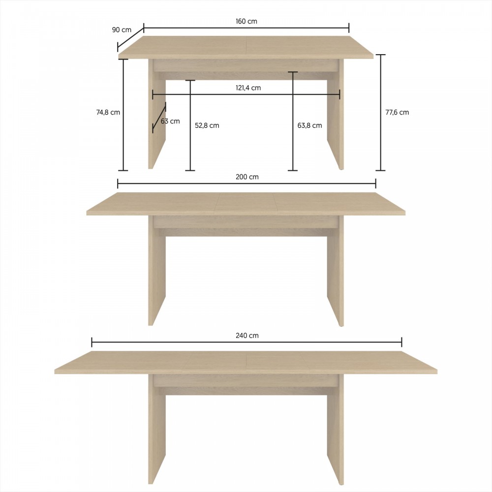 Τραπέζι Arlena Επεκτεινόμενο 160x90x77.6