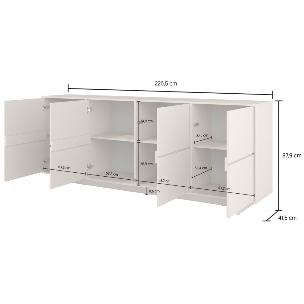 Μπουφές Halden-Μπεζ 220.5x41.5x87.9