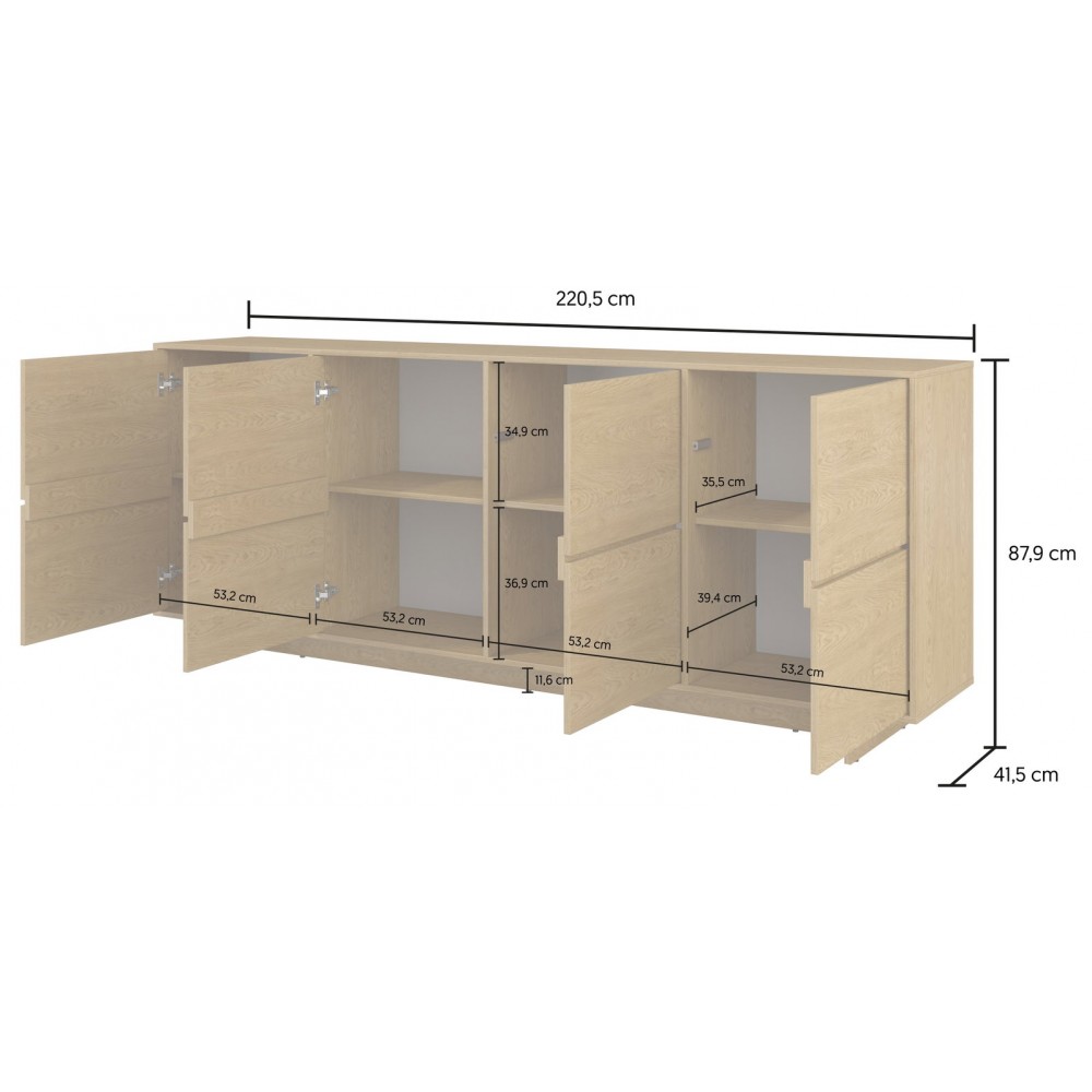 Μπουφές Halden-Φυσικό 220.5x41.5x87.9