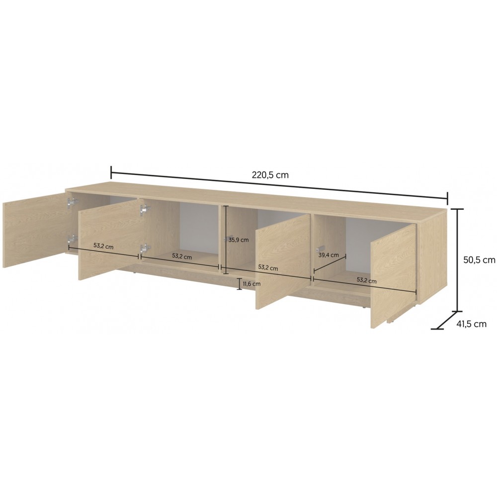 Έπιπλο Τηλεόρασης Halden-Φυσικό 220.5x41.5x50.5