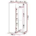 Γωνιακή Ντουλάπα Woow 100x100x216