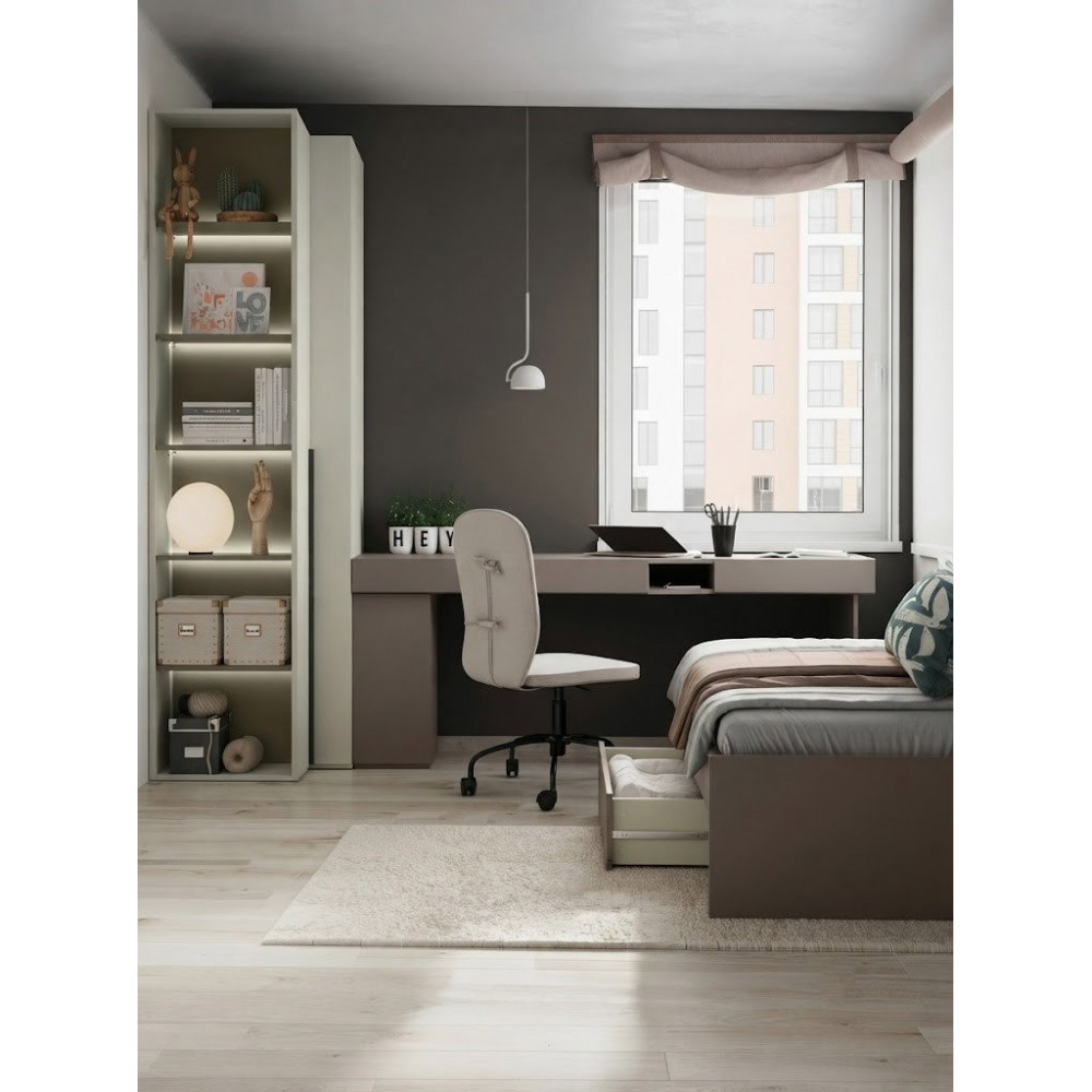 Βιβλιοθήκη Woow 05-Πράσινο – Μπεζ 55x25x216