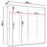 Ντουλάπα Andrew II 200 Τετράφυλλη-Μαύρο 200x52x202