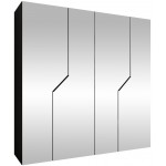 Ντουλάπα Andrew III 200 Τετράφυλλη-Μαύρο 200x52x202
