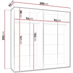 Ντουλάπα Andrew III 200 Τετράφυλλη-Βέγγε 200x52x202
