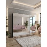 Ντουλάπα Andrew III 300 Εξύφυλλη-Μαύρο 300x52x202