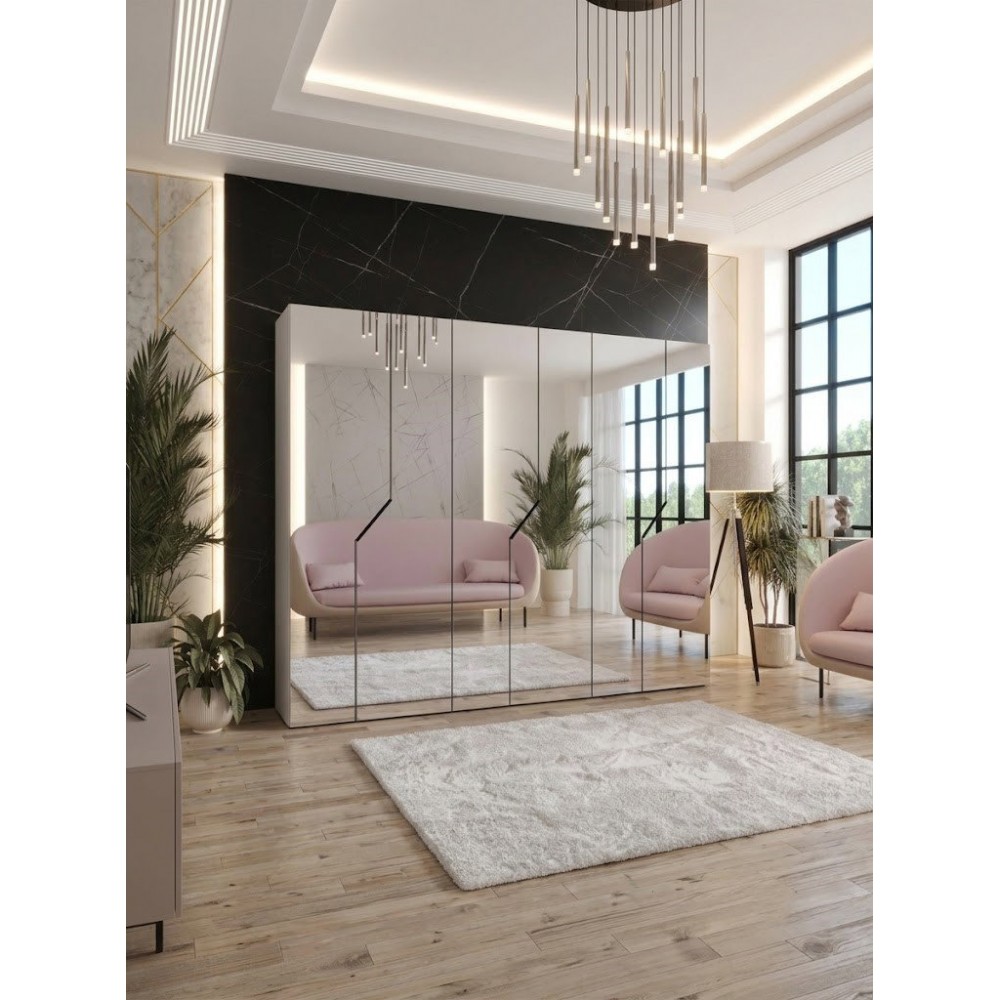 Ντουλάπα Andrew III 300 Εξύφυλλη-Κασμίρ 300x52x202