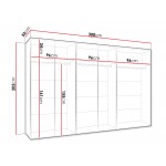 Ντουλάπα Andrew III 300 Εξύφυλλη-Βέγγε 300x52x202