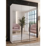 Ντουλάπα Piano III 150 Τρίφυλλη-Λευκό 150x52x202