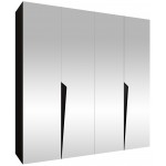 Ντουλάπα Piano III 200 Τετράφυλλη-Μαύρο 200x52x202