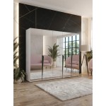 Ντουλάπα Piano III 250 Πεντάφυλλη-Λευκό 250x52x202