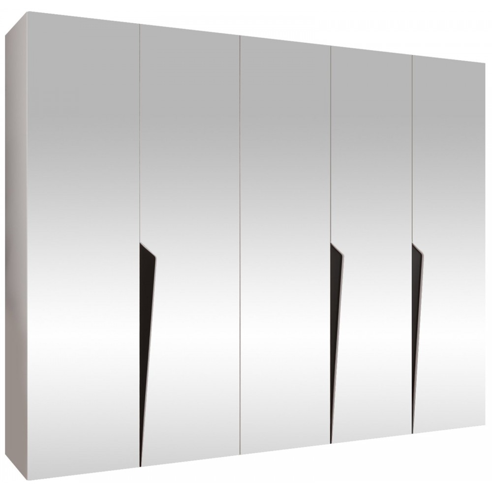 Ντουλάπα Piano III 250 Πεντάφυλλη-Λευκό 250x52x202