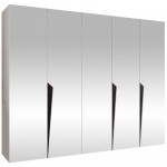 Ντουλάπα Piano III 250 Πεντάφυλλη-Λευκό 250x52x202