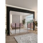 Ντουλάπα Piano III 300 Εξάφυλλη-Λευκό 300x52x202