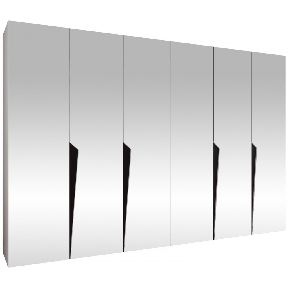 Ντουλάπα Piano III 300 Εξάφυλλη-Λευκό 300x52x202