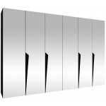 Ντουλάπα Piano III 300 Εξάφυλλη-Μαύρο 300x52x202