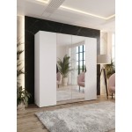Ντουλάπα Sandi 200 Τετράφυλλη-Λευκό-Με καθρέπτη 200x52x202