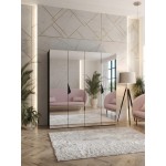 Ντουλάπα Sandi III 200 Τετράφυλλη-Μαύρο 200x52x202