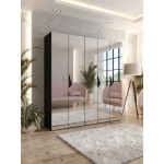 Ντουλάπα Sandi III 250 Πεντάφυλλη-Μαύρο 250x52x202