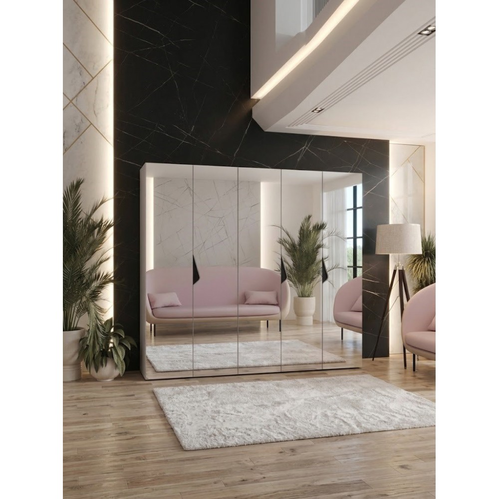 Ντουλάπα Sandi III 250 Πεντάφυλλη-Κασμίρ 250x52x202