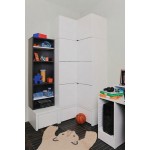Γωνιακά Συρτάρια Young Users Next-Λευκό – Μαύρο 104.4x106.1x35.6